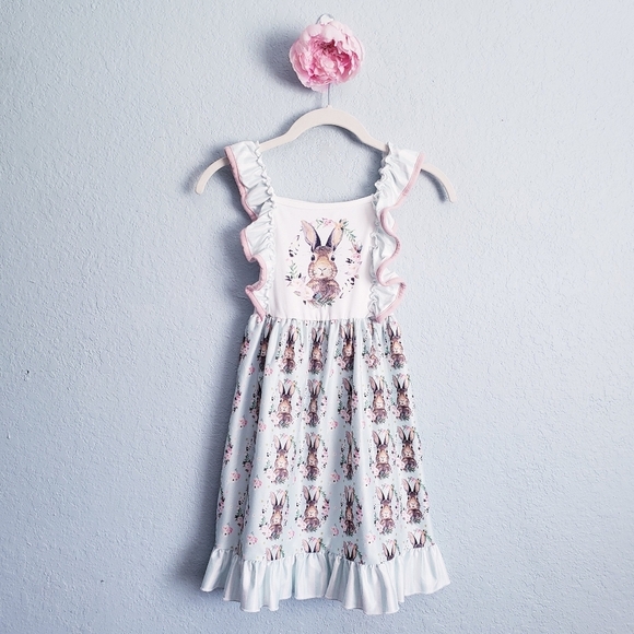 Peter Rabbit‎ Floral Chic Ruffle Mint Easter Dress - Picture 2 of 7